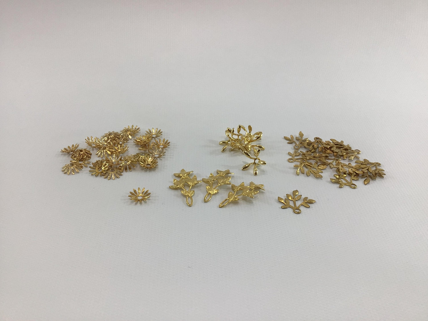 Dollhouse Miniature Metal Jewelry Findings Vintage Quality Made Project Parts Pieces Leaves and Petals