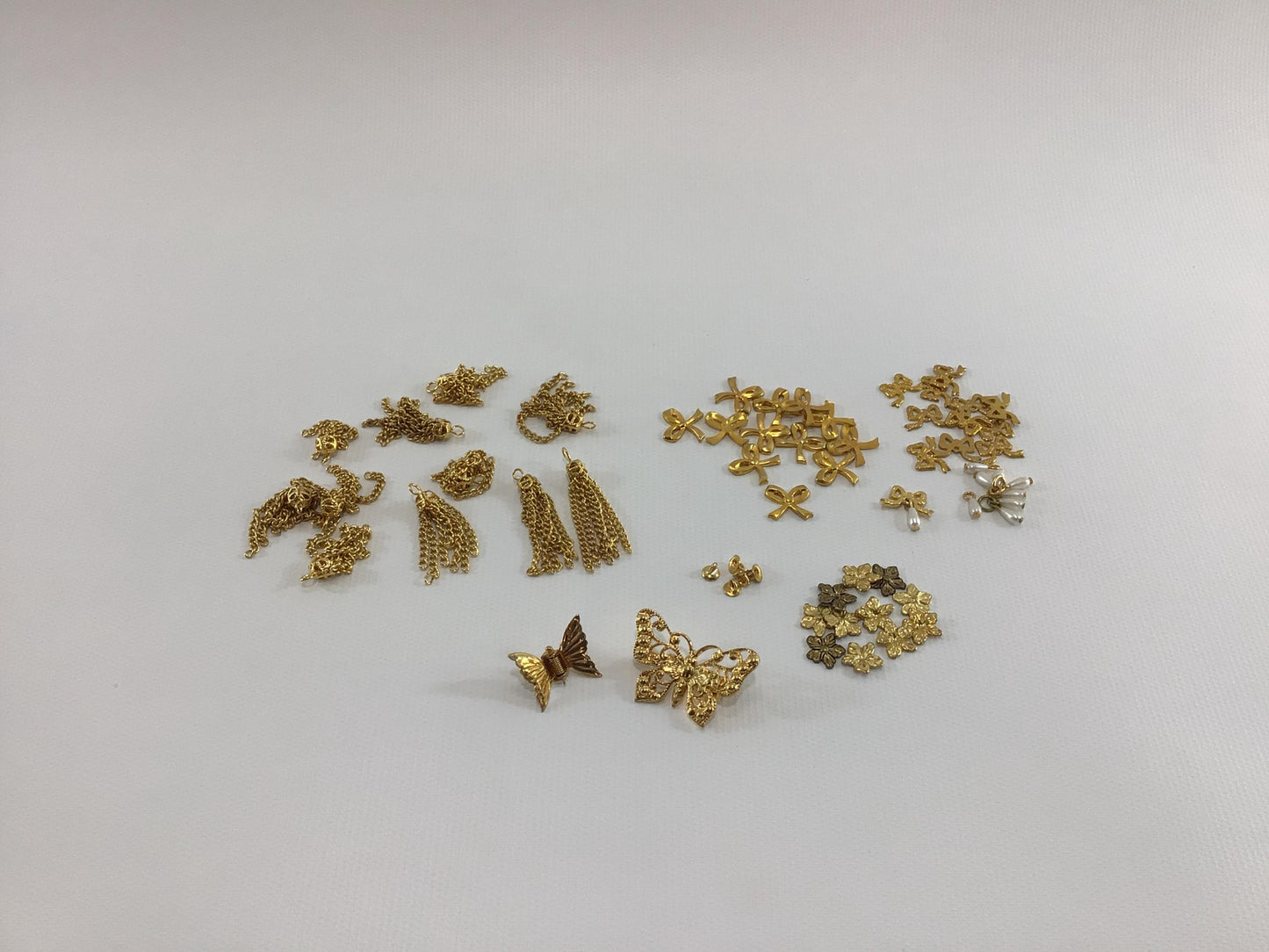 Dollhouse Miniature Metal Jewelry Findings Vintage Quality Made Project Parts Pieces Flowers Bows and Butterflies