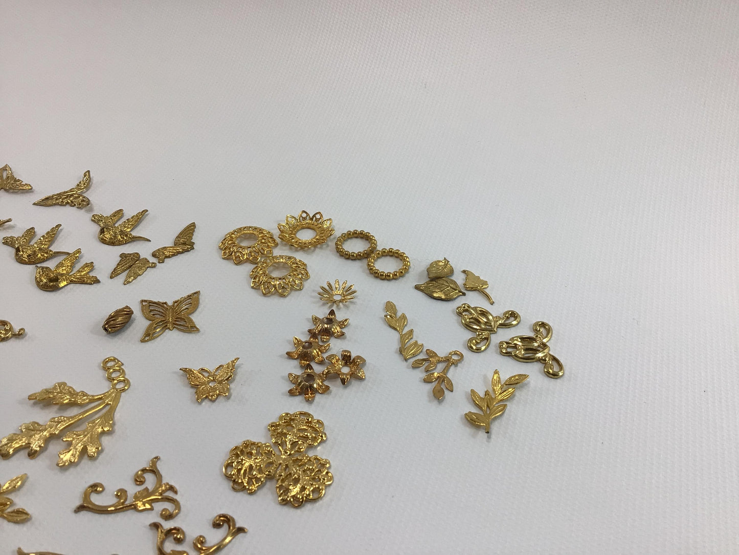 Dollhouse Miniature Metal Jewelry Findings Vintage Quality Made Project Parts Pieces Filigrees Leaves and Others