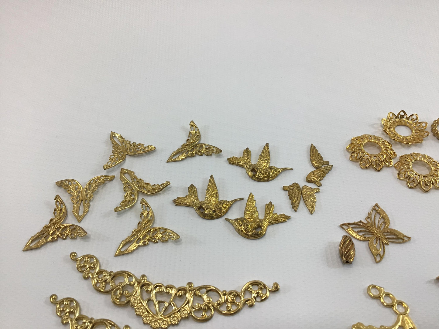 Dollhouse Miniature Metal Jewelry Findings Vintage Quality Made Project Parts Pieces Filigrees Leaves and Others