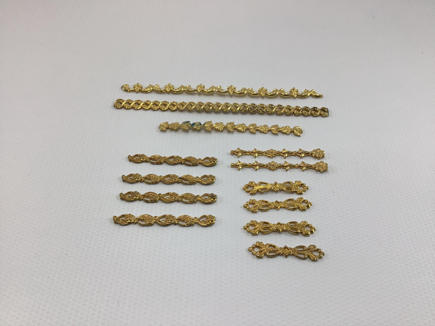 Dollhouse Miniature Metal Jewelry Findings Vintage Quality Made Project Parts Pieces Furniture or Tieback Filigrees