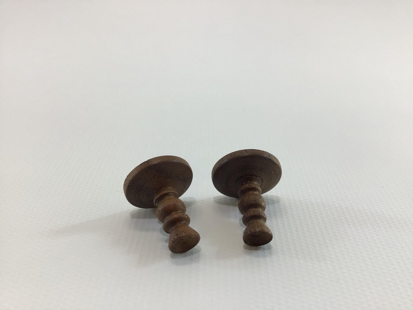 Dollhouse Miniature Wooden Taper Candlestick Holders Vintage Arts Crafts Diorama Project Pieces