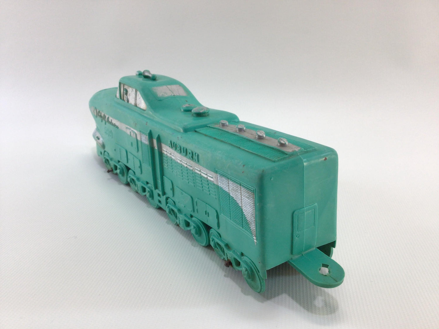Art Deco City of Auburn 599 Locomotive Engine 1930s Auburn Rubber Company Vintage 10" Toy Diesel Railroad Engine