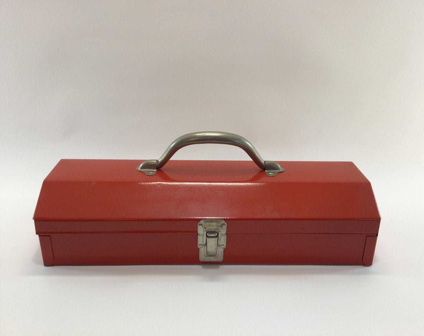 Vintage Steel Construction Red Tool Box Storage Container Mid Century Quality Made