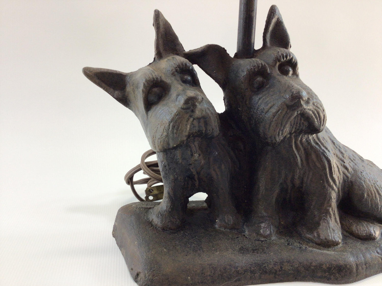 Cast Iron Scottish Terriers TV End Table Lamp Antique Vindex Toy Company Scottie Dog Home Decor