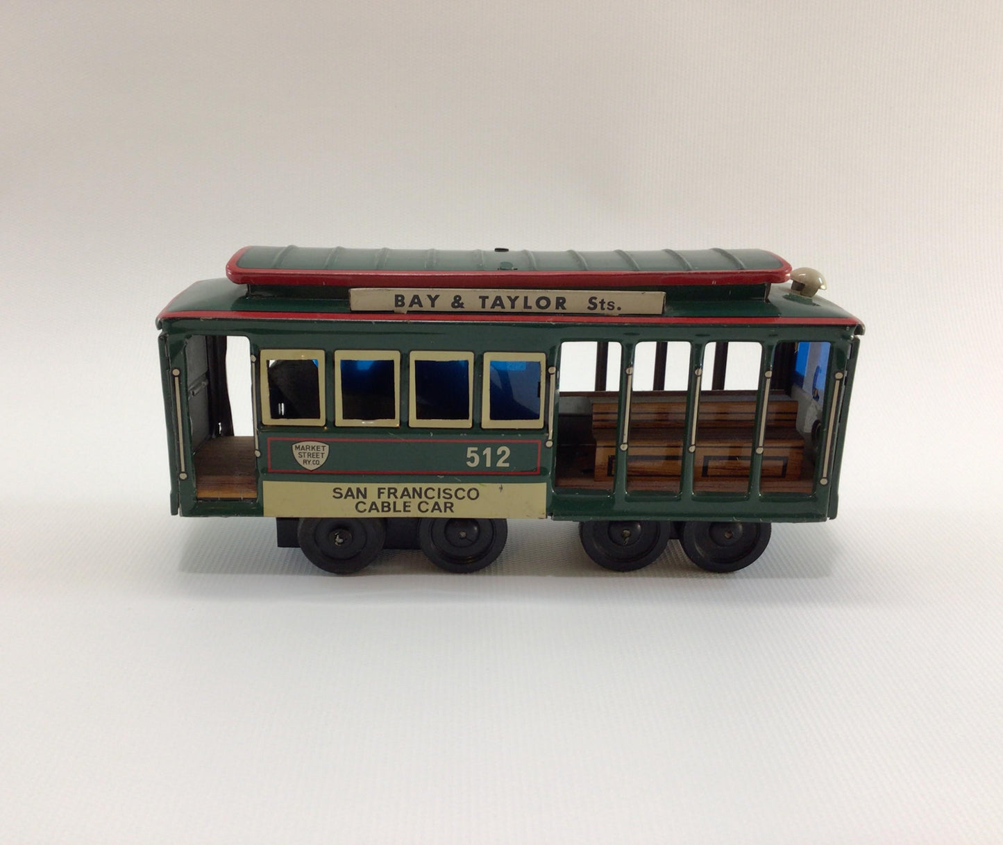 Tin Lithograph Trolley Car Vintage Friction Toy San Francisco Cable Car 512