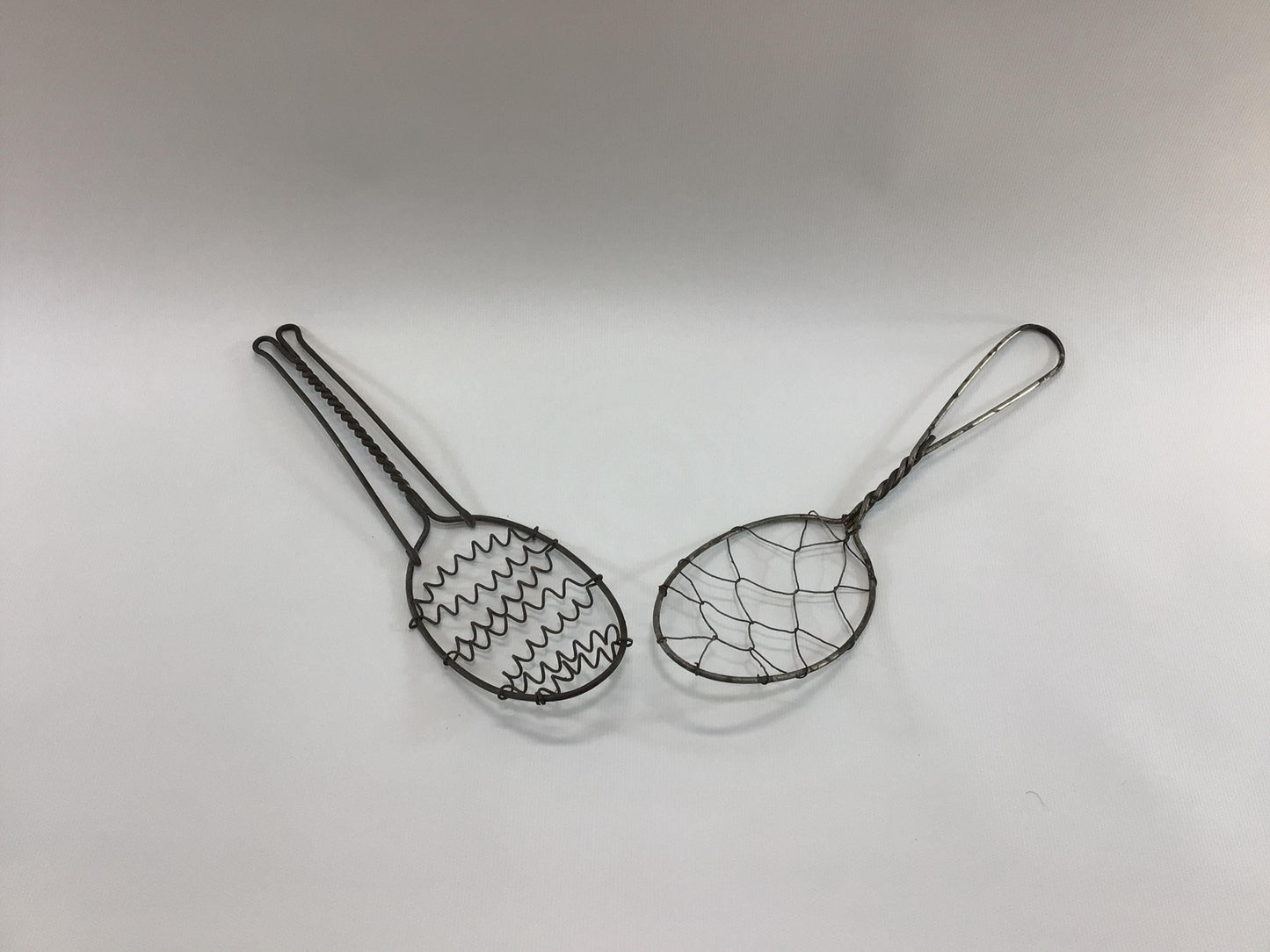 Antique Steel Wire Cooking Stainer Spoons Rustic Primitive Kitchen Utensils