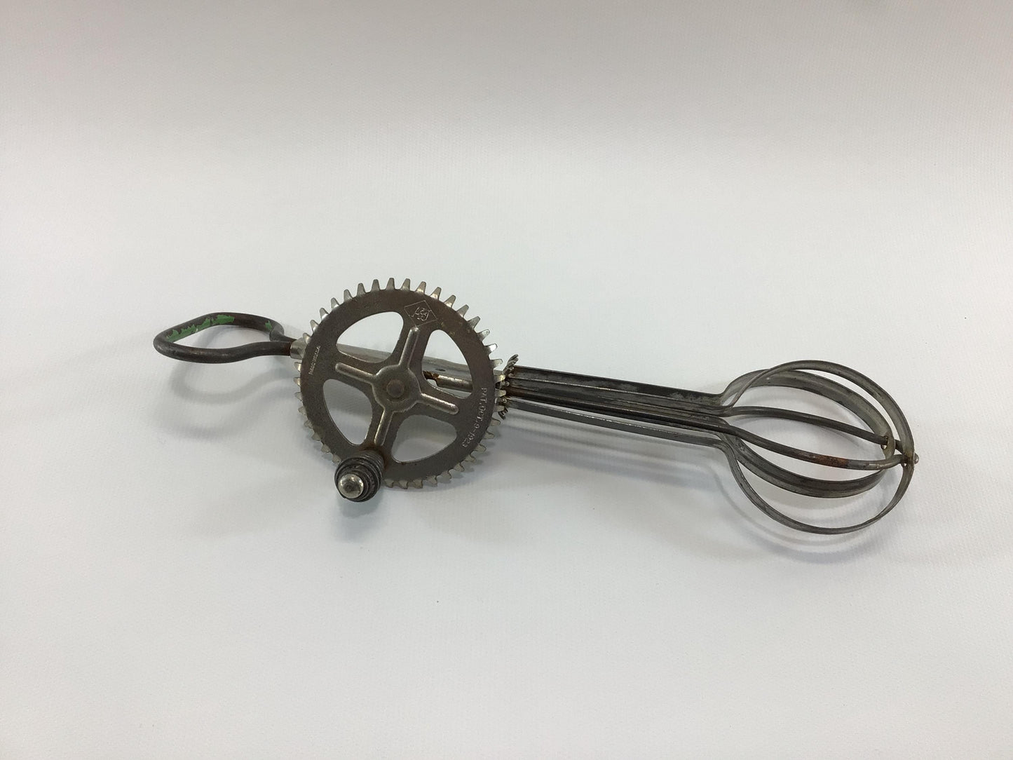 Steel Handle Egg Beater Made in USA Pat 1923 A&J Antique Country Kitchen Farmhouse Decor
