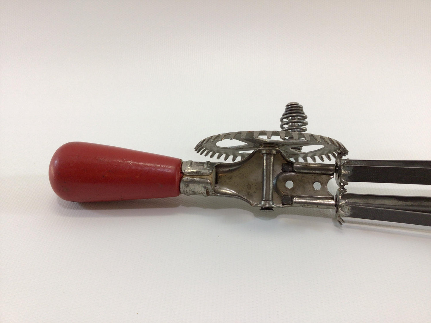 Red Wood Handle Egg Beater Made in USA Pat 1923 A&J Antique Country Kitchen Farmhouse Decor