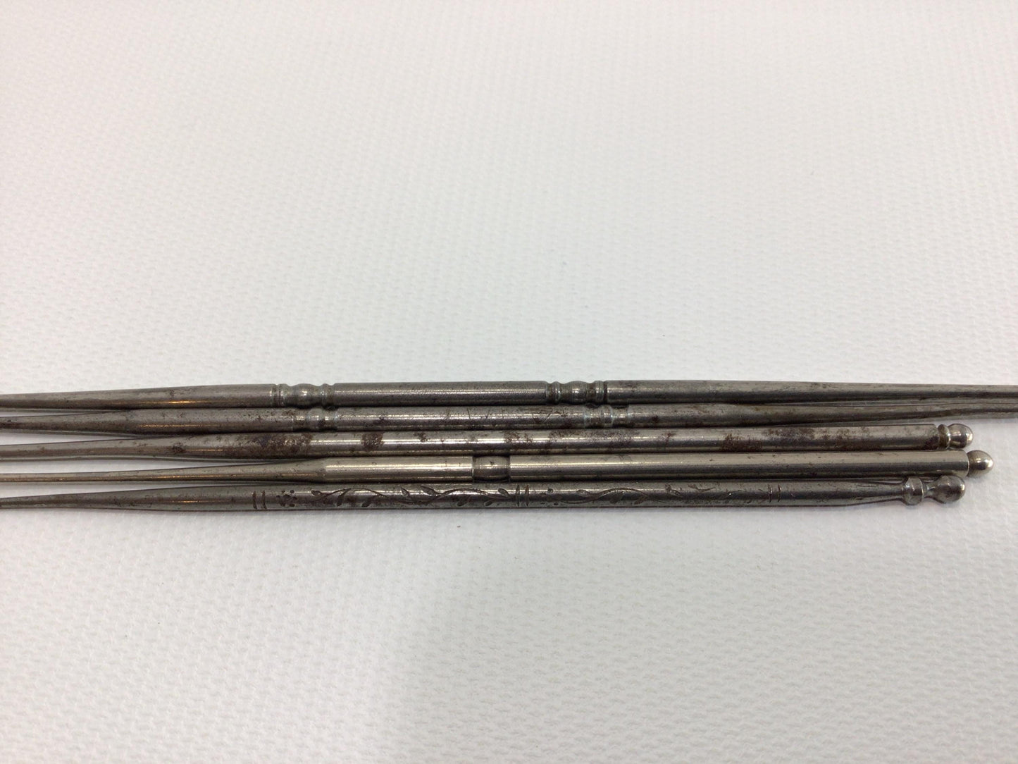 Antique Steel Crochet Hook 5 Piece Assortment Various Makers and Sizes