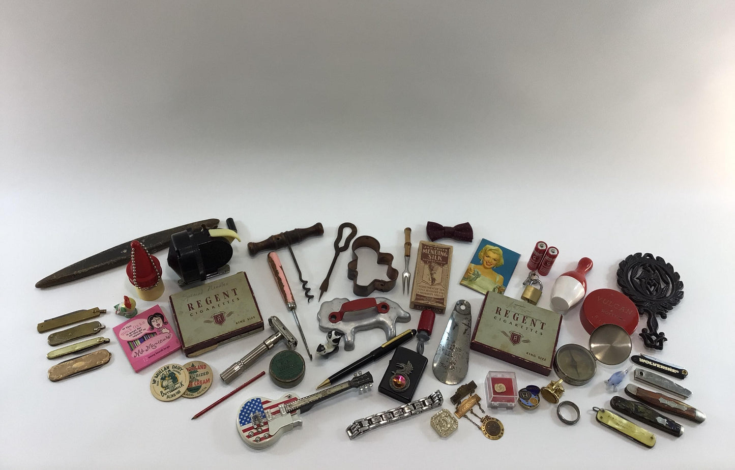 Vintage Junk Drawer Lot of Old Small Items Assemblage Mixed Media Art Parts Pieces