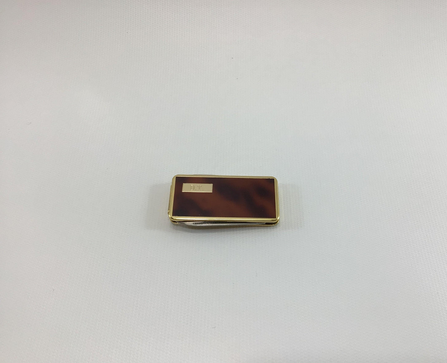 Colibri Money Clip Gentleman's Knife with D T Monogram Vintage Made in Japan Mid Century Men's Fashion Accessory