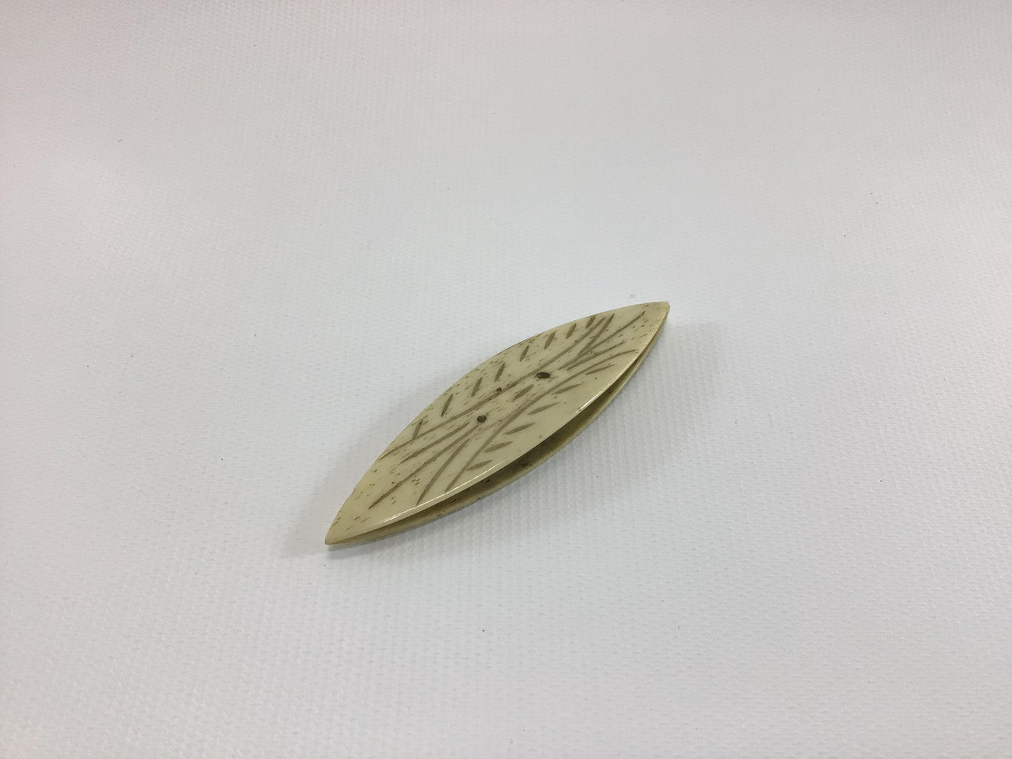 Antique Carved Bone Tatting Shuttle for Making Doilies Tatted Accessories Accents and Lace