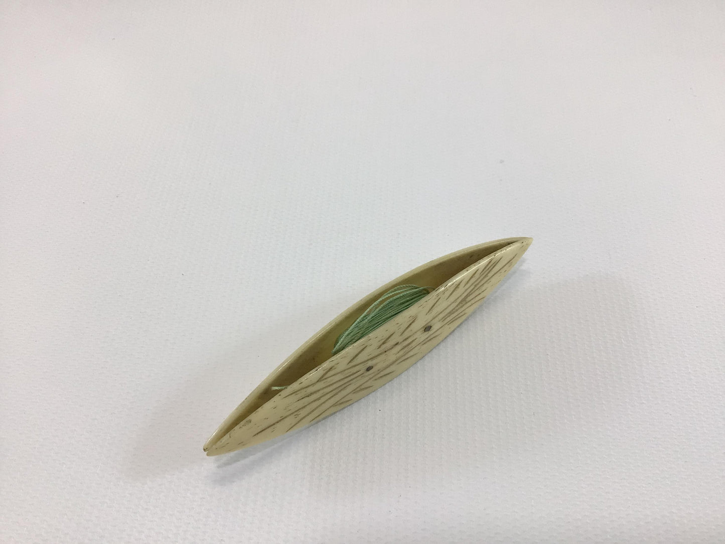 Antique Carved Bone Tatting Shuttle for Making Doilies Tatted Accessories Accents and Lace