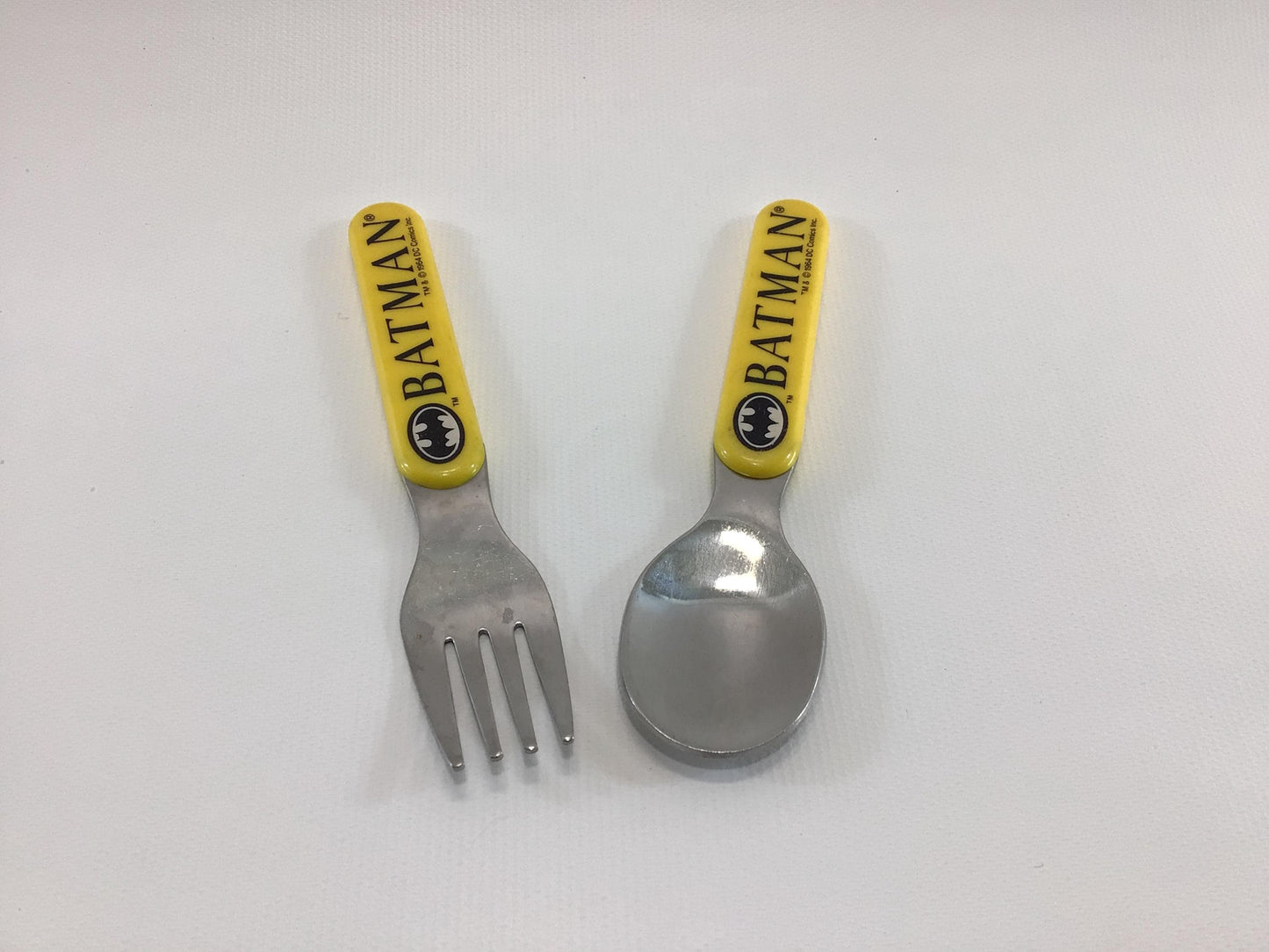 Batman Spoon and Fork Set Vintage 1990s Children's Flatware Utensils
