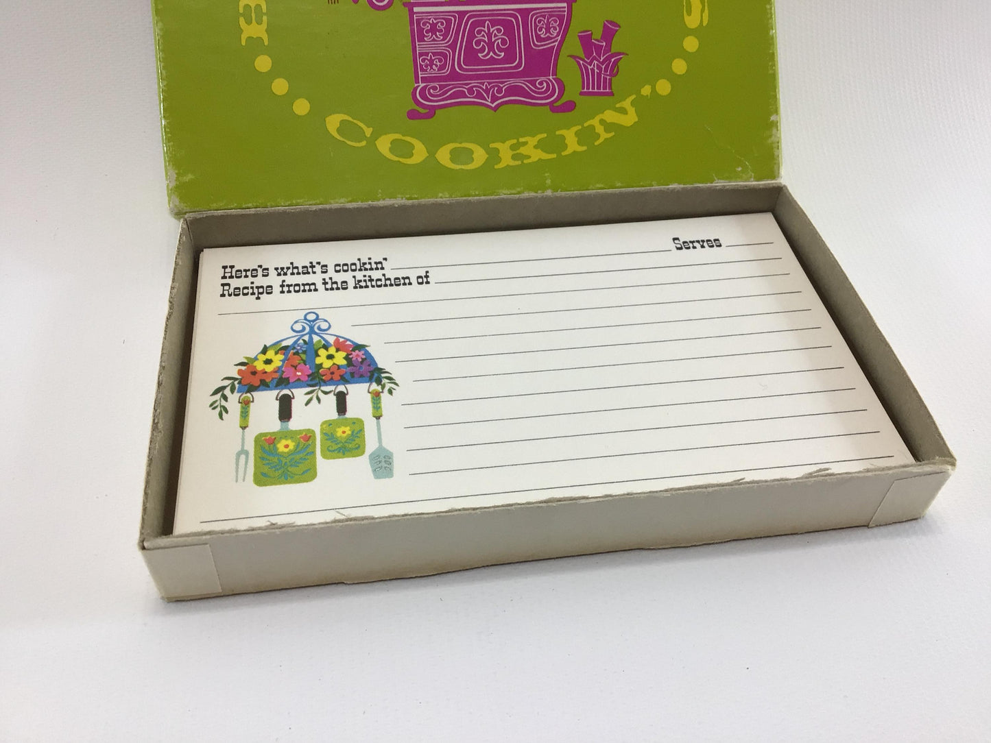 Vintage Recipe Cards Current Here's What's Cookin' Box 112 Utensils