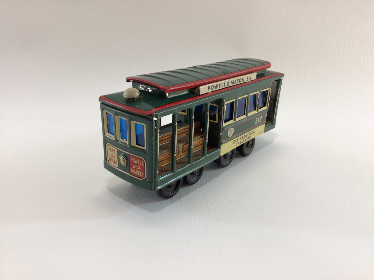 Tin Lithograph Trolley Car Vintage Friction Toy San Francisco Cable Car 512