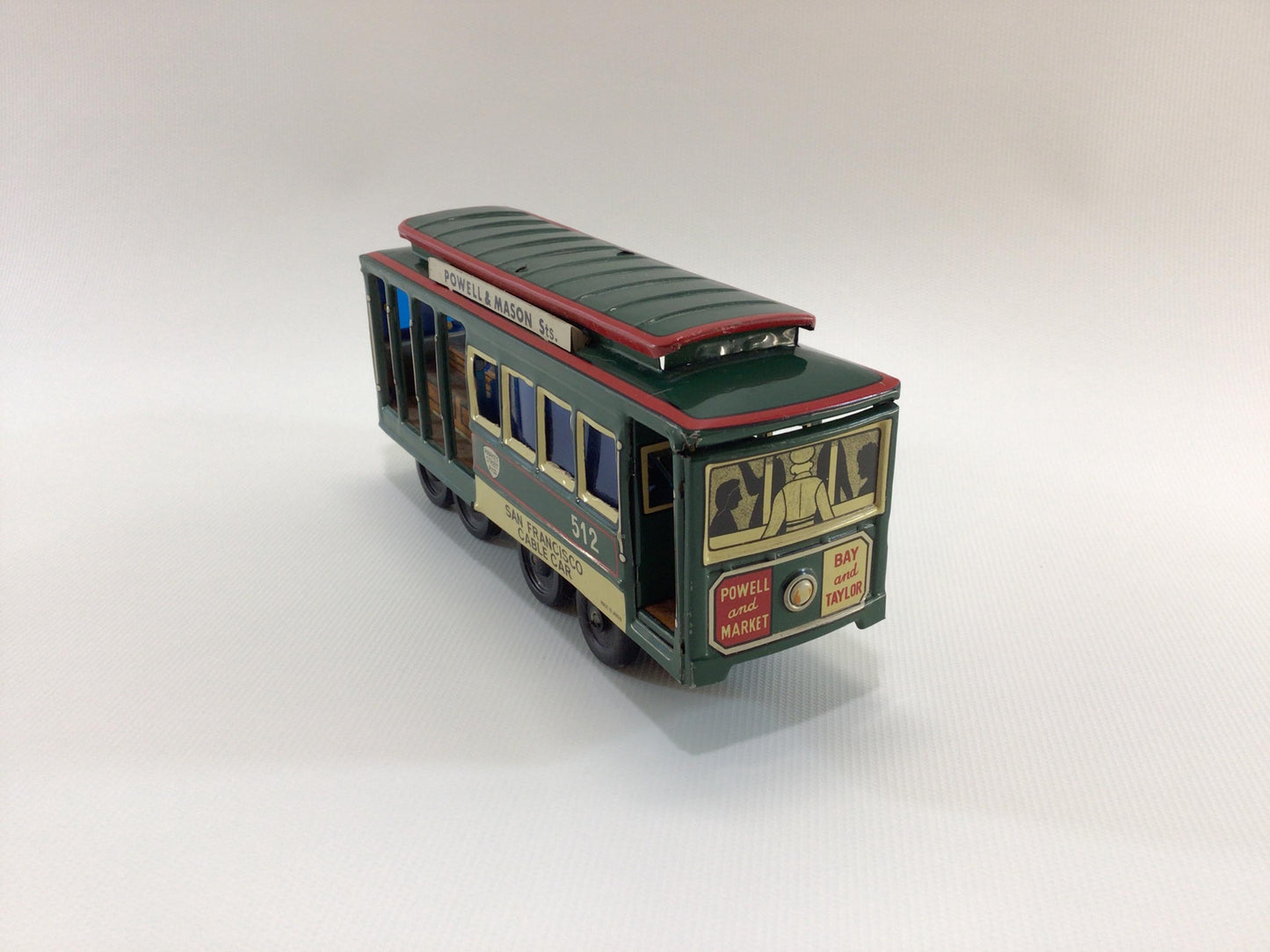 Tin Lithograph Trolley Car Vintage Friction Toy San Francisco Cable Car 512