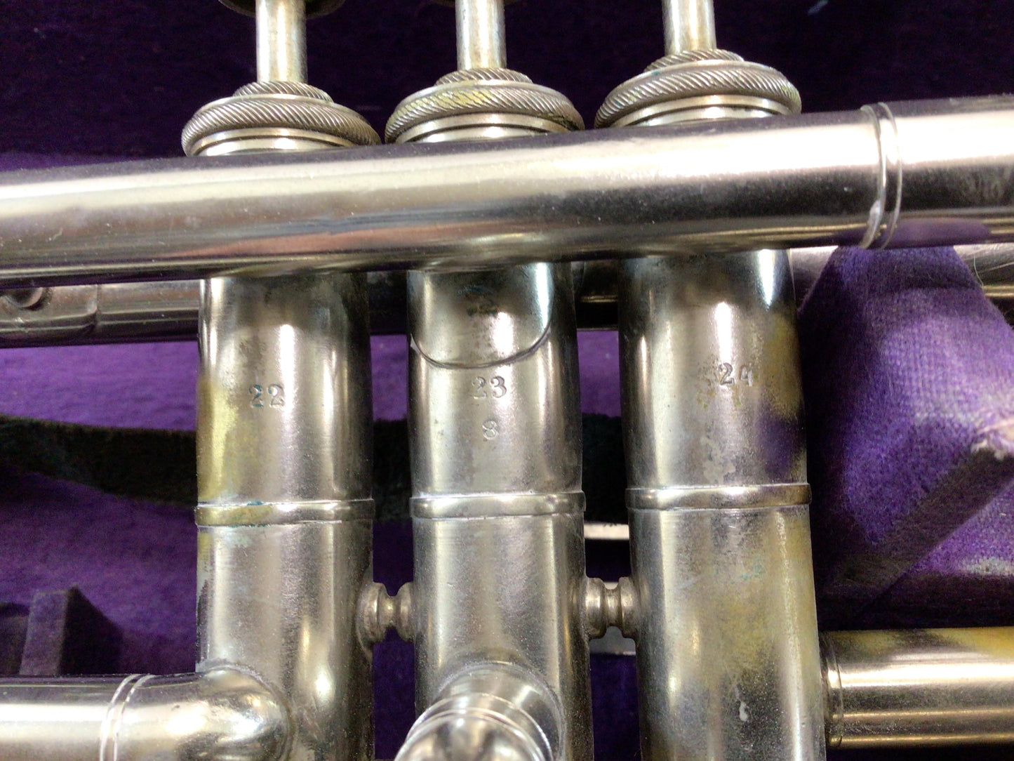 Sterling Plated Collegiate Model Trumpet and Case Vintage Tonk Chicago Brass Horn Instrument