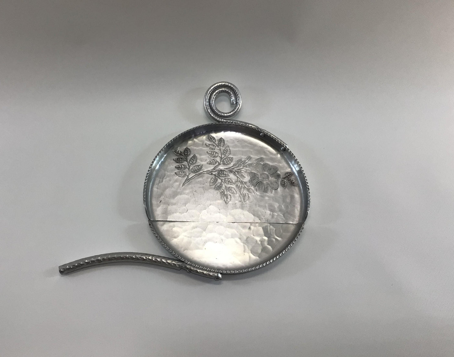 Crumb Catcher 2 Piece Set Vintage Continental Hand Wrought Aluminum 725