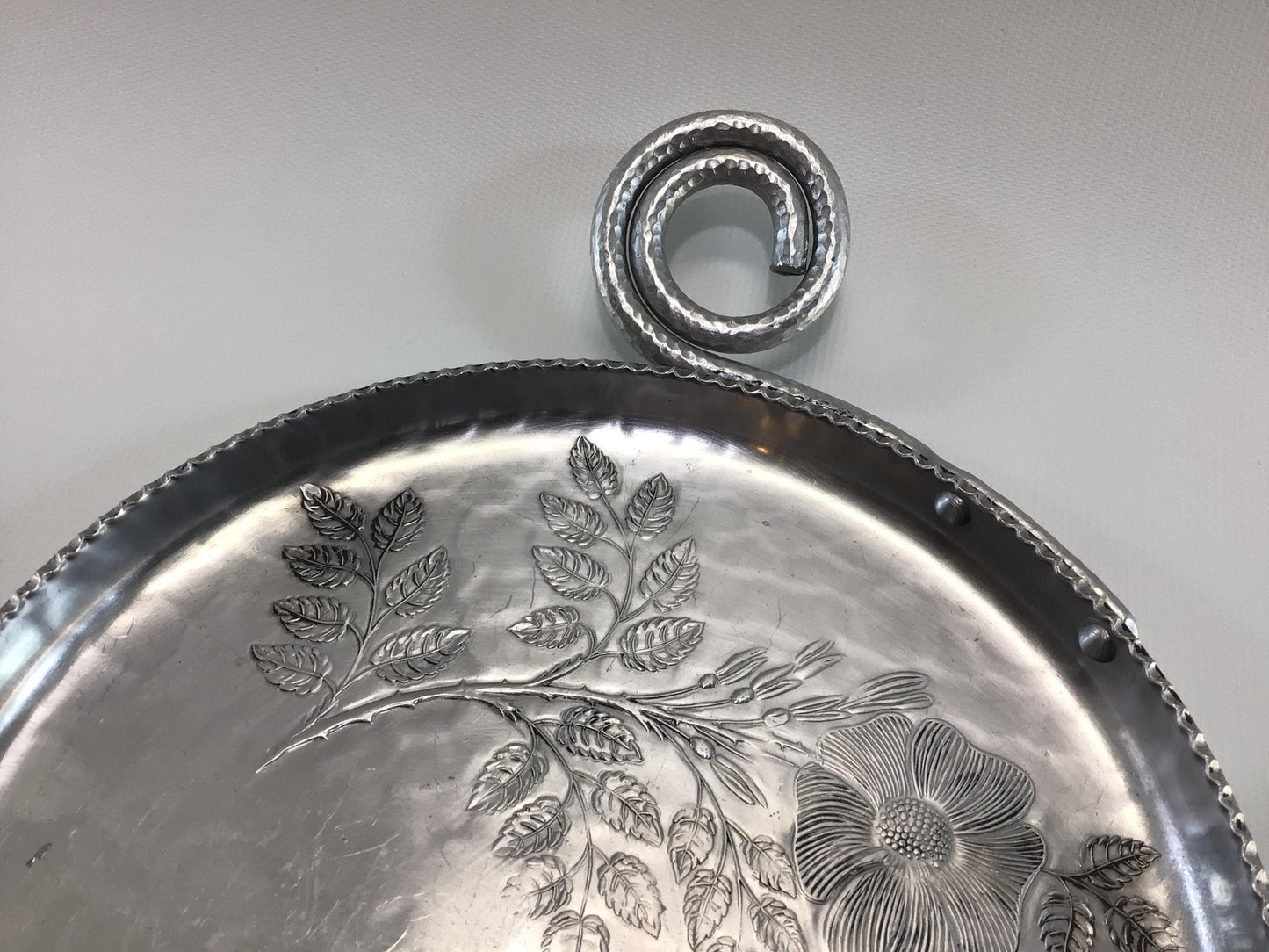 Crumb Catcher 2 Piece Set Vintage Continental Hand Wrought Aluminum 725