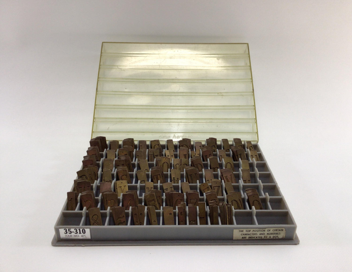 New Hermes Brass Engraving Font Set No 35-310 Double Line Block Upper and Lower Case