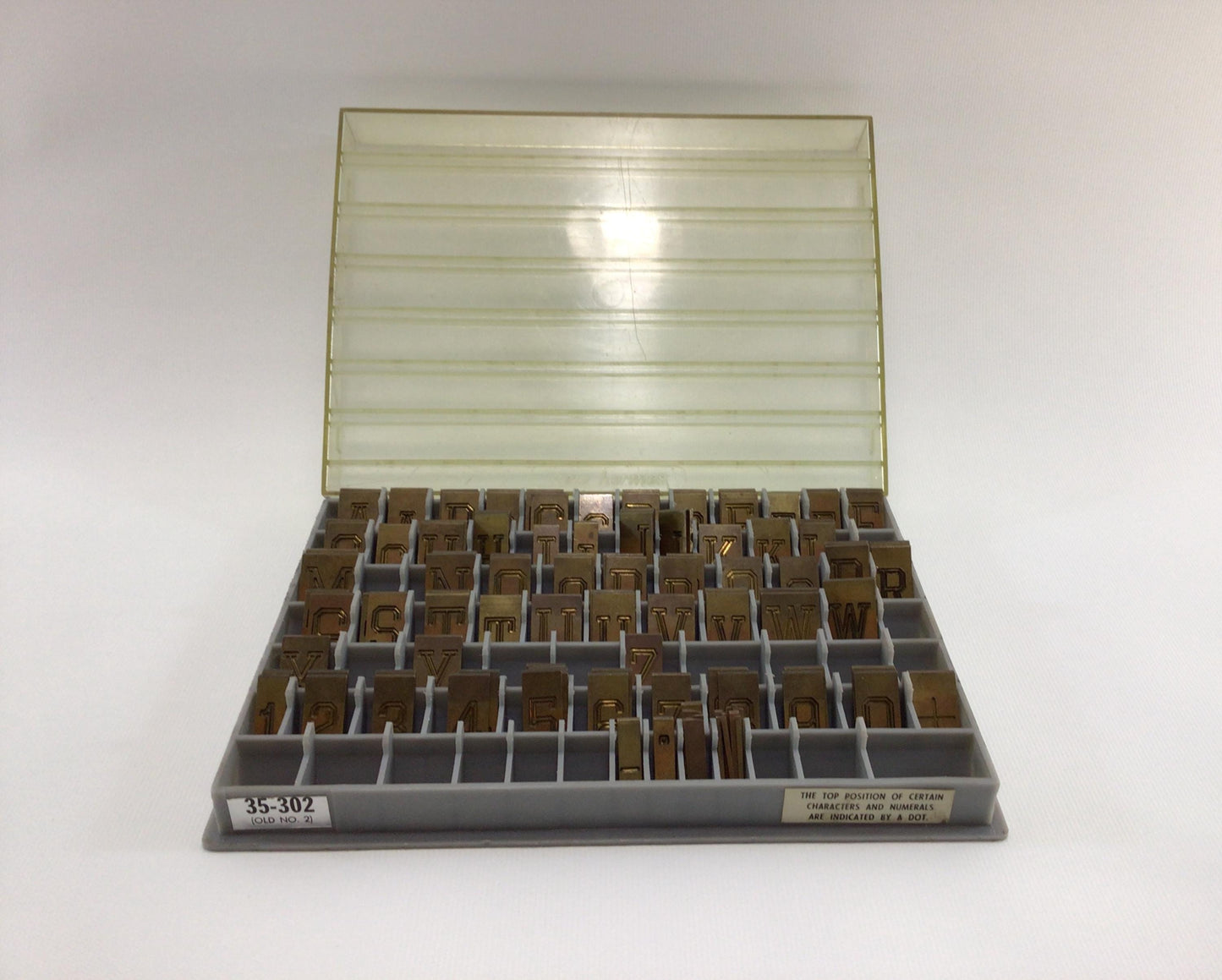 New Hermes Brass Engraving Font Set No 35-302 Double Line Print Upper and Lower Case