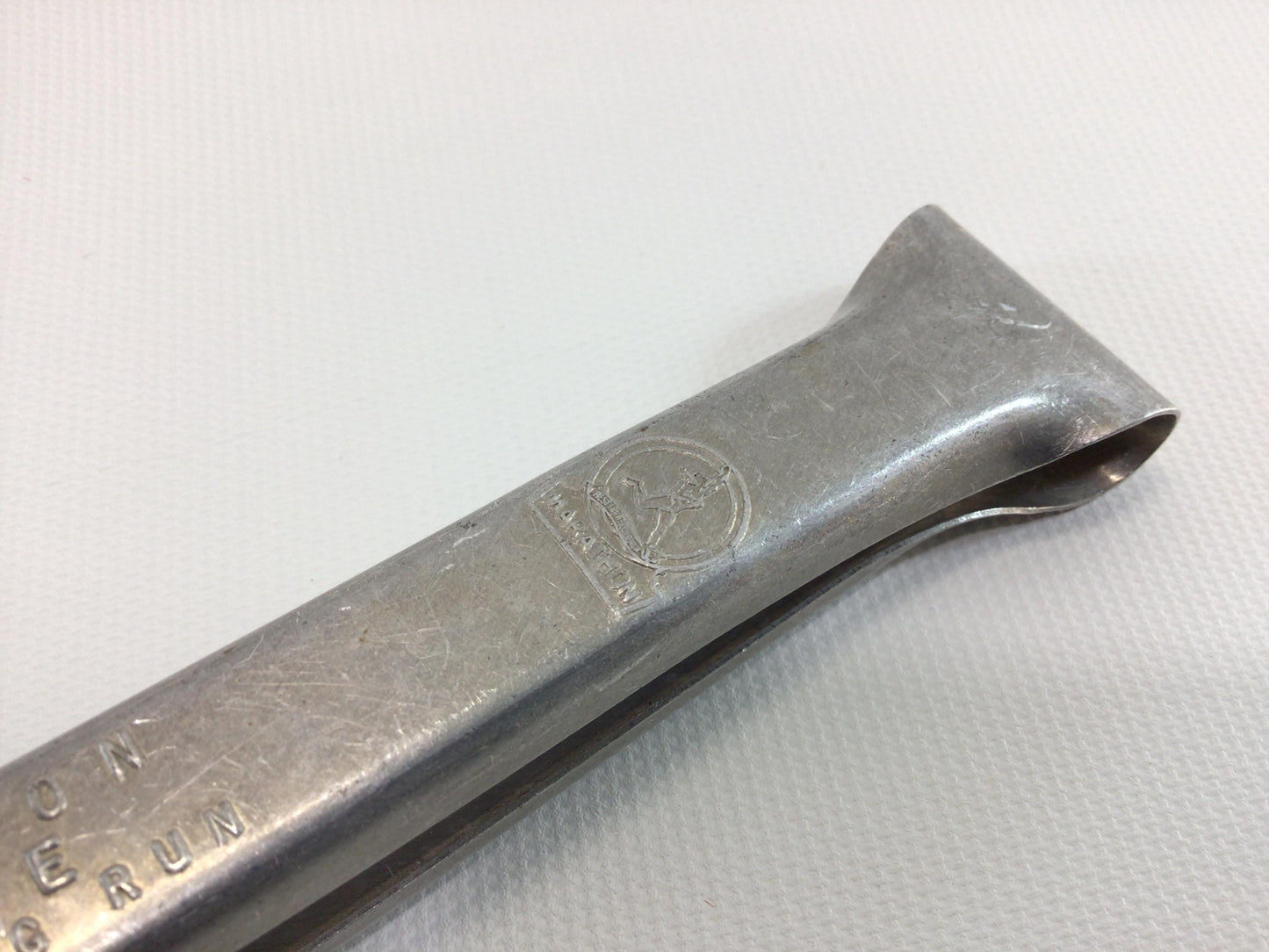 Aluminum Ice Tongs Vintage Marathon Gas Station Advertising Premium Giveaway