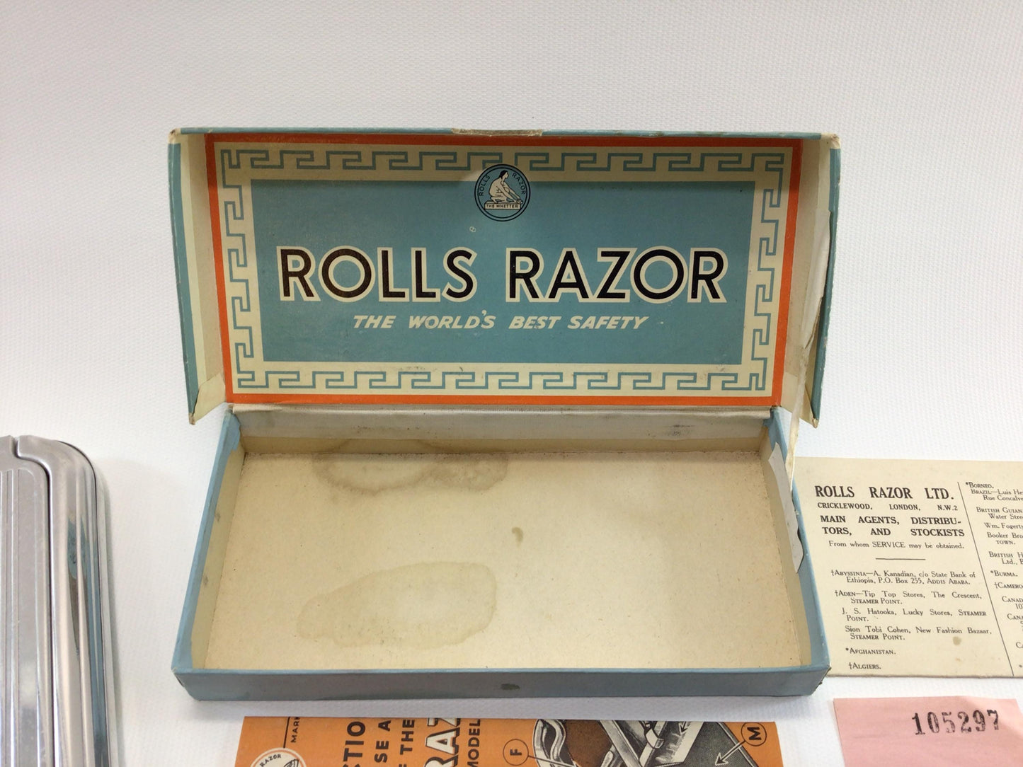 Rolls Razor Blade Stropper Antique Art Deco Nickel Chrome Finish Made in England