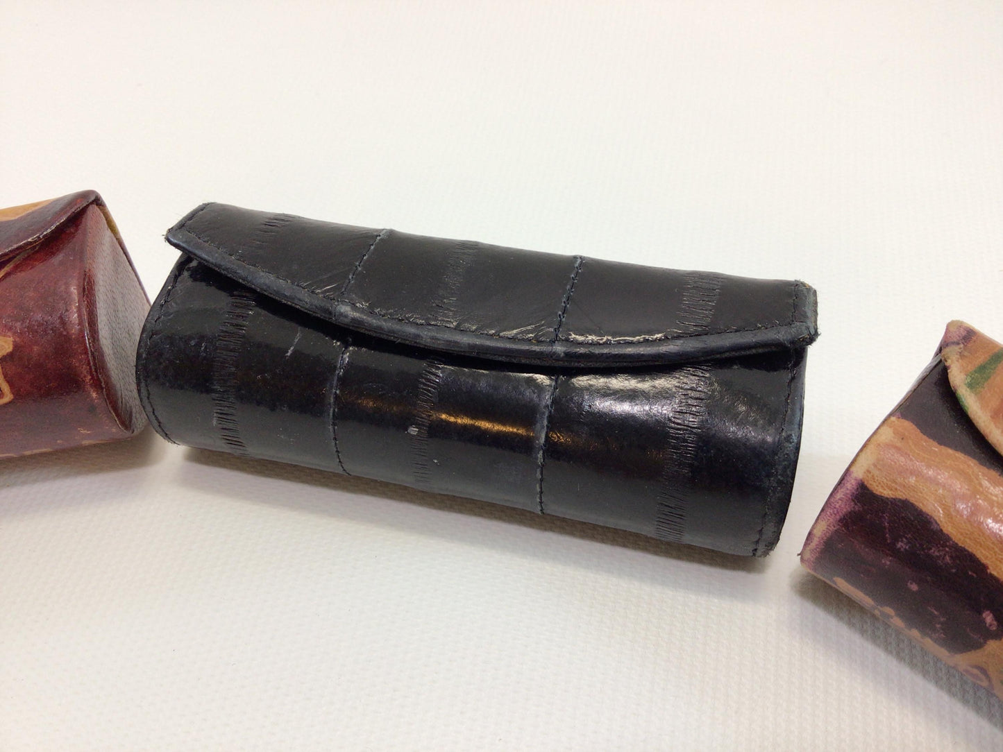 Retro 80s Mirrored Lipstick Case Holders Good Luck Elephants Palm Trees and Faux Alligator