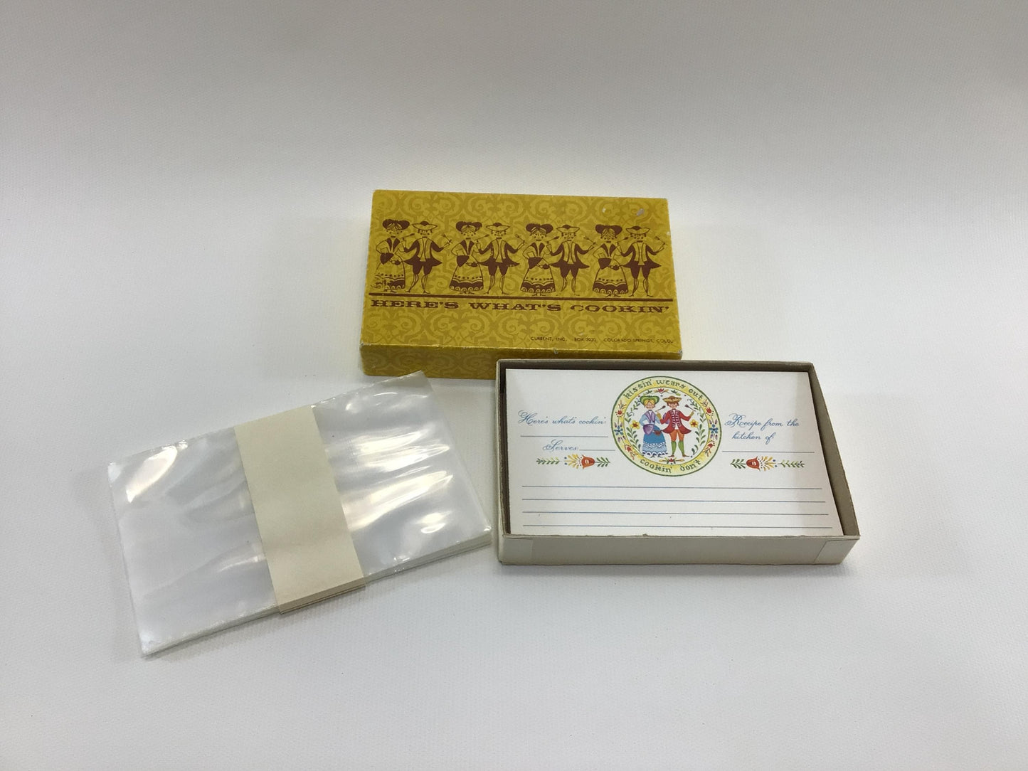 Vintage Recipe Cards Current Here's What's Cookin' Box 2020 with Plastic Sleeves