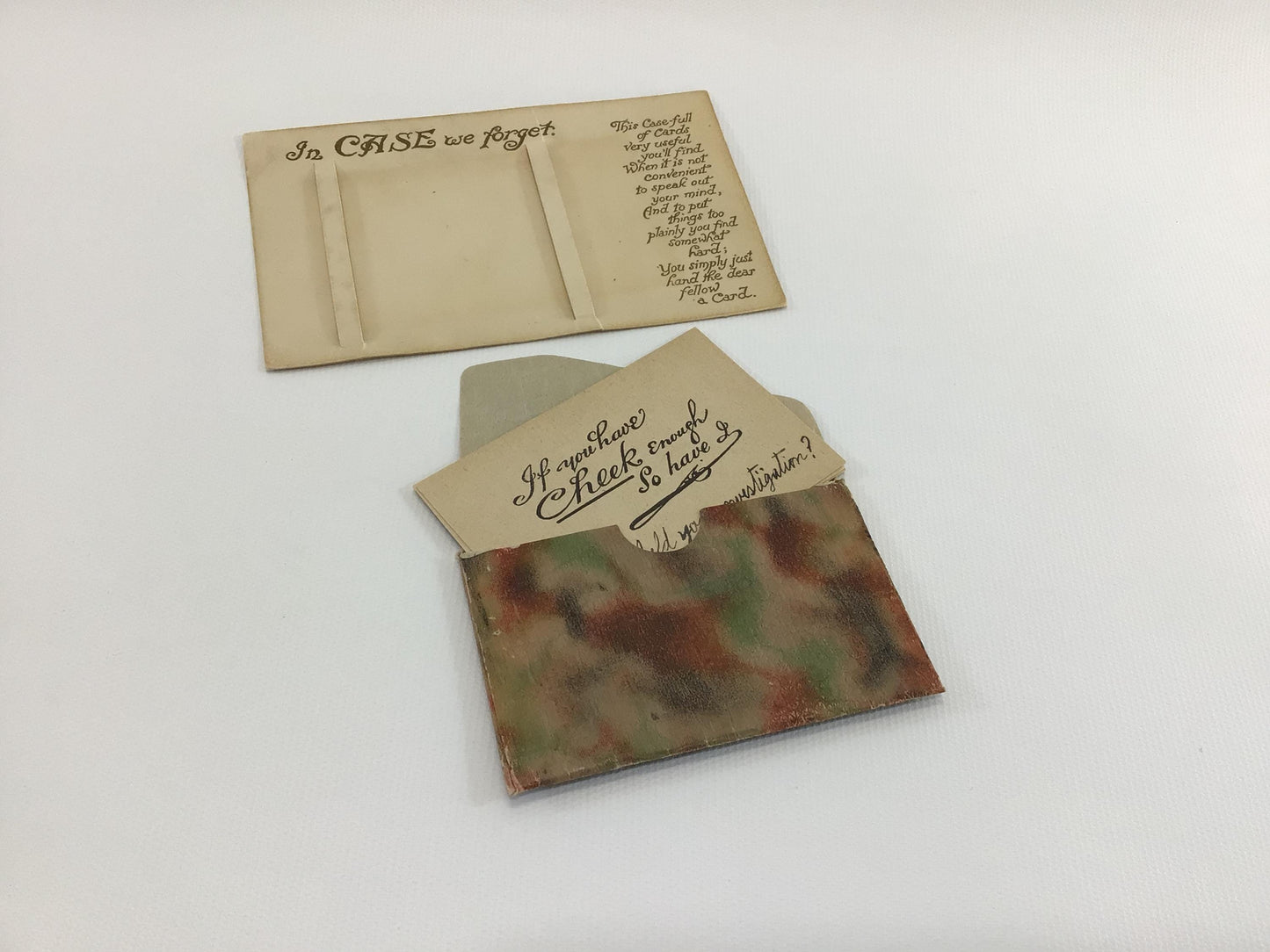 Novelty Good Luck Postcard In Case We Forget with 6 Fortune Affirmation Quote Cards Antique Ephemera