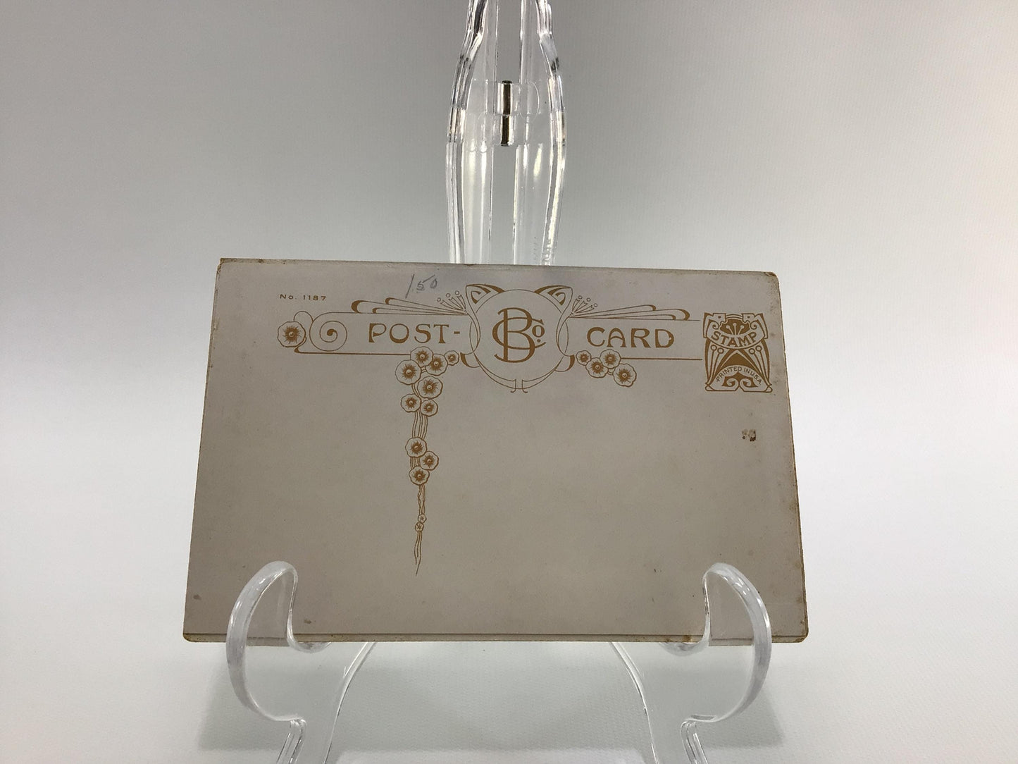Applique Novelty Congratulations Postcard Embossed Rose Vase with Applied White Fringe Antique Ephemera