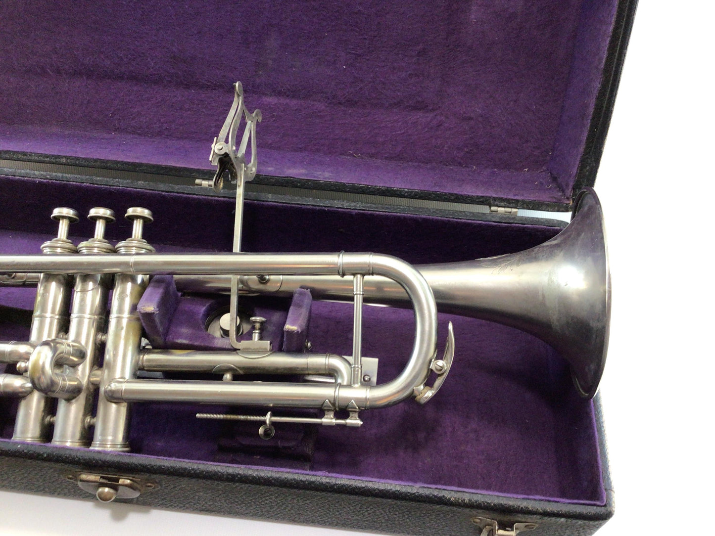 Sterling Plated Collegiate Model Trumpet and Case Vintage Tonk Chicago Brass Horn Instrument