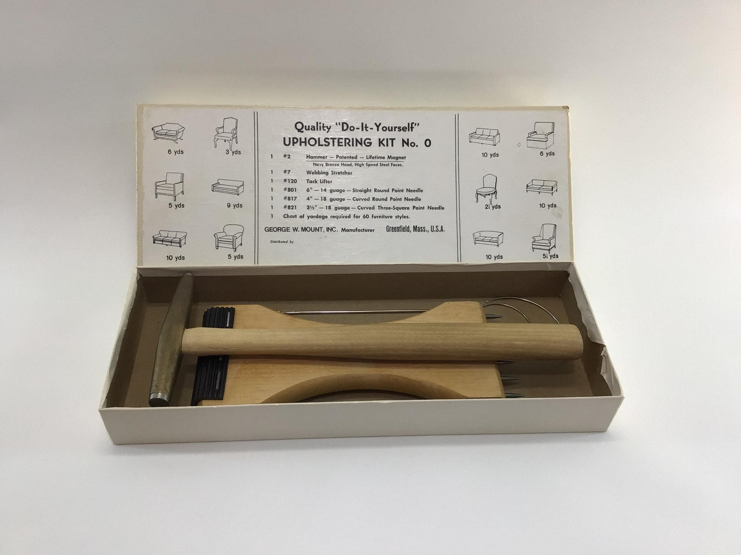 Upholstering Kit George Mount Company No 0 Vintage Quality DIY Tools Made in USA