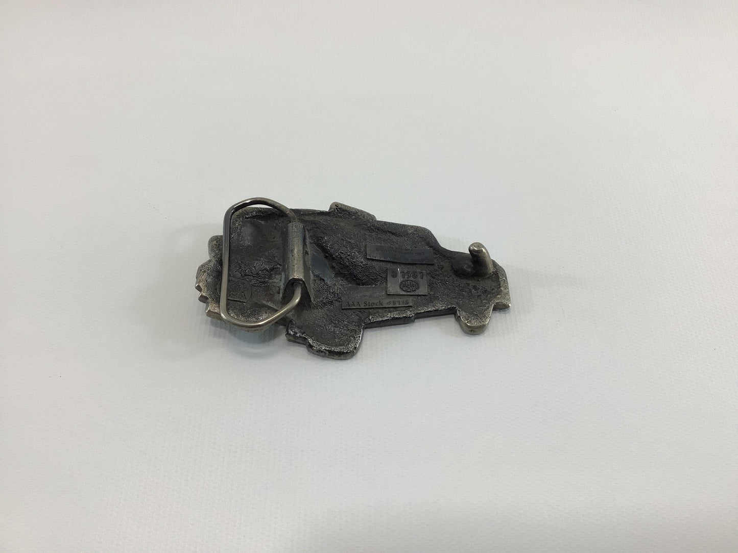 Belt Buckle Vintage Pewter Wrecker Tow Truck AAA American Automotive Association 1981 Made in USA