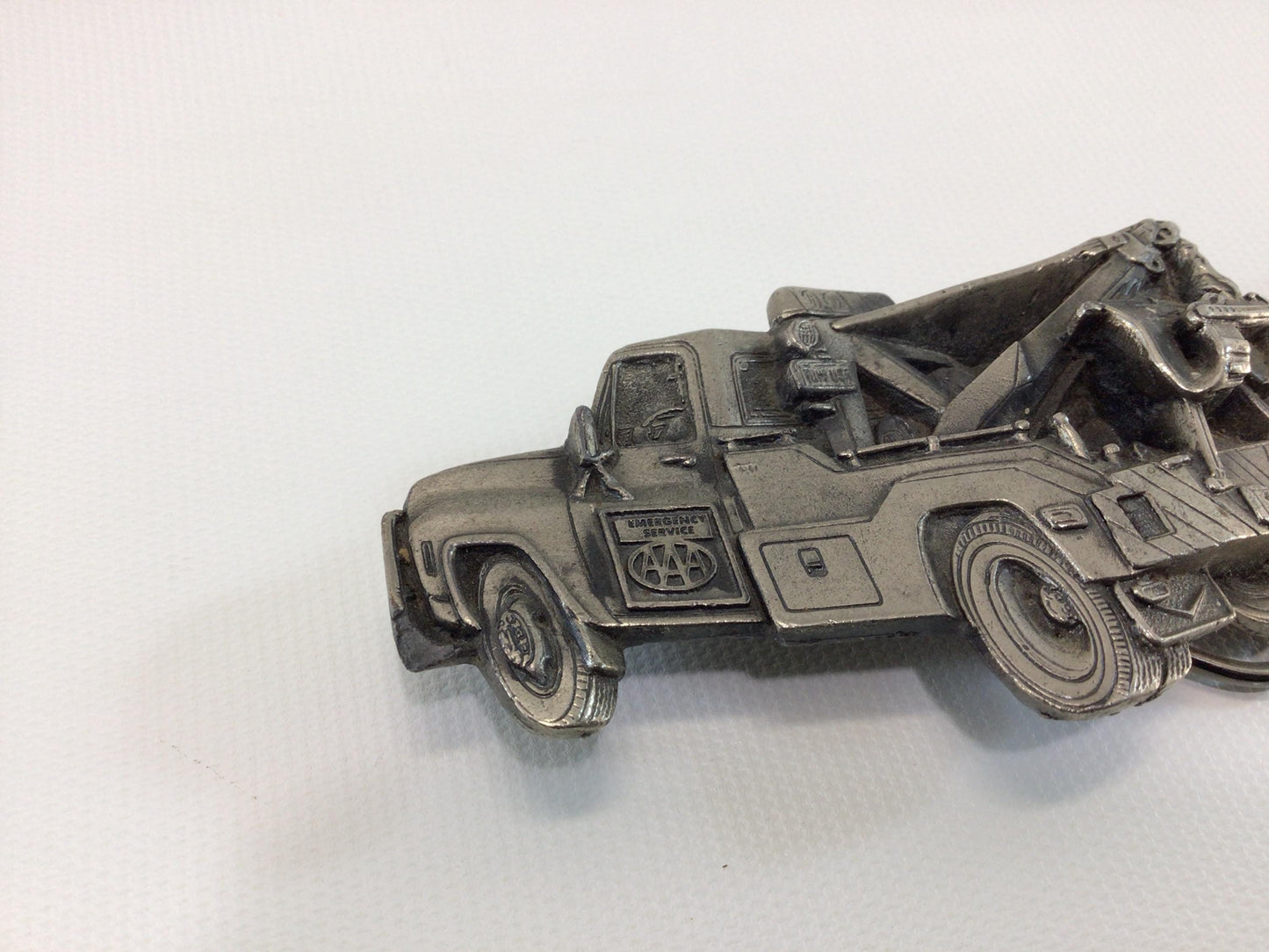Belt Buckle Vintage Pewter Wrecker Tow Truck AAA American Automotive Association 1981 Made in USA