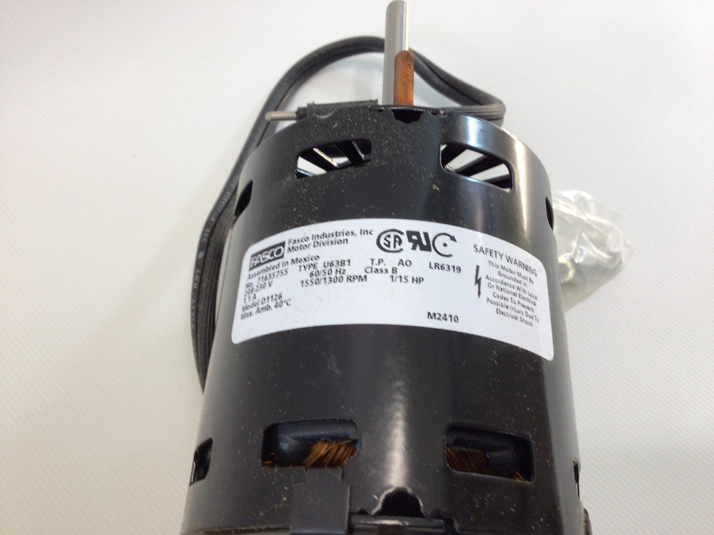 FASCO Motors Shaded Pole 1/15 HP 1.1 Amps Blower Motor Model D1126 Vintage NOS Electronics Replacement Part