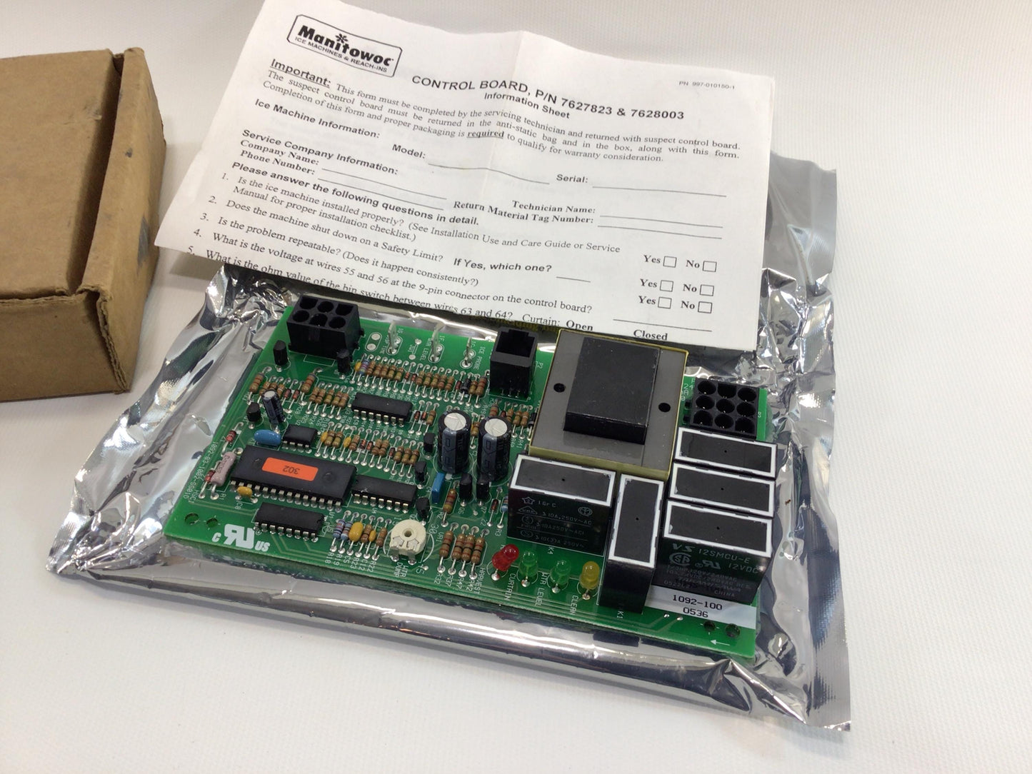 Ice Box Control Board Manitowoc J&Q Series 76-2782-3 Vintage NOS Electronics Replacement Part