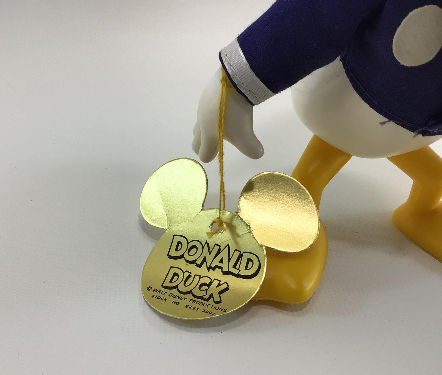 Walt Disney Productions 8" Donald Duck Soft Vinyl Vintage Made in Hong Kong Toy Figure
