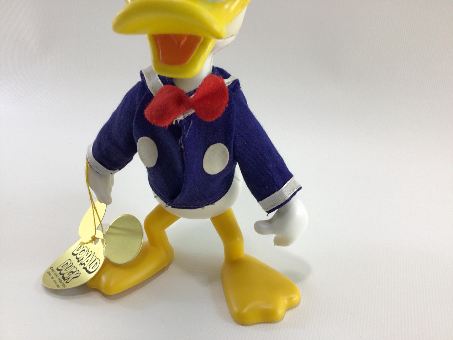 Walt Disney Productions 8" Donald Duck Soft Vinyl Vintage Made in Hong Kong Toy Figure