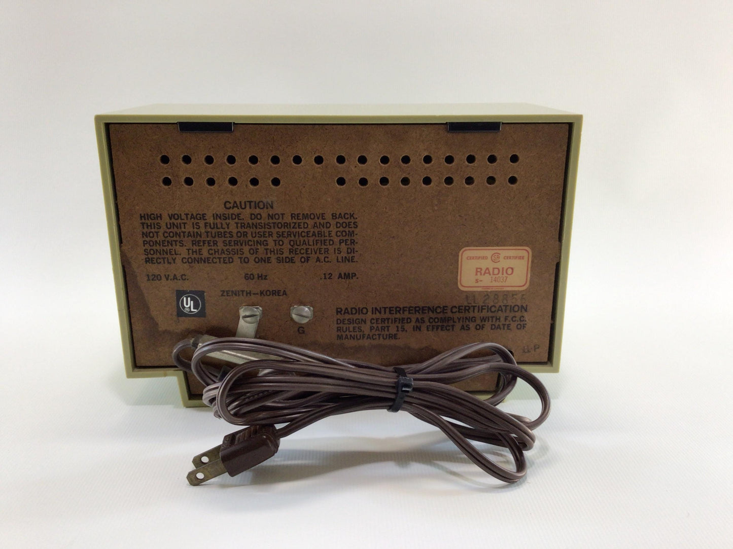 Zenith Solid State AM FM Radio Avocado Green Model S-14037 Retro Kitchen Countertop Vintage Audio Electronics