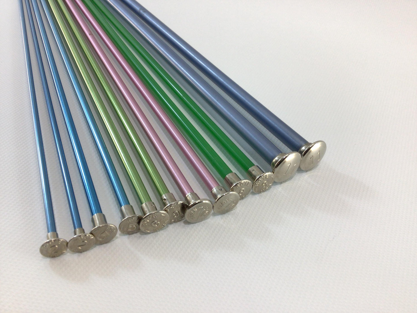 Knitting Needles Lot of 6 Pair 14" Single Point Vintage Textile Tools Sizes 2 5 6 7 8 and 11