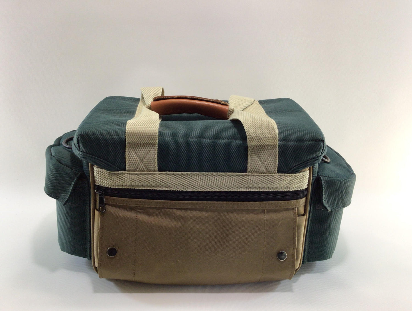 Vintage Canon Green Canvas Carry Case Camera Bag Quality Made Versatile Changeable Pockets
