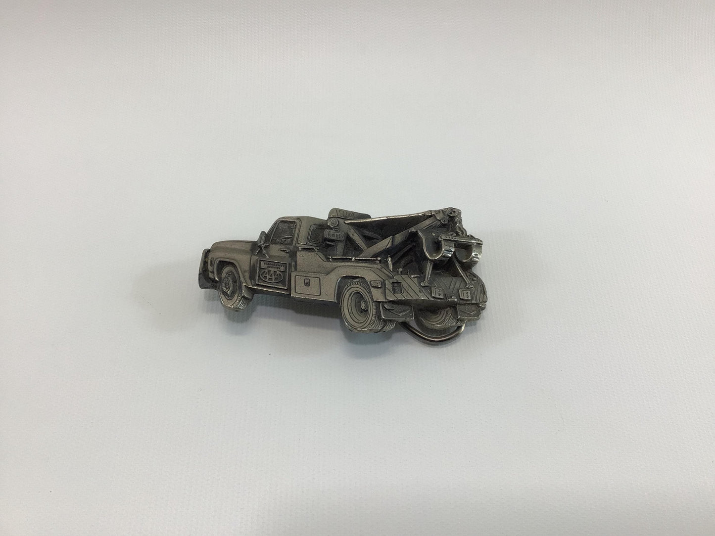 Belt Buckle Vintage Pewter Wrecker Tow Truck AAA American Automotive Association 1981 Made in USA