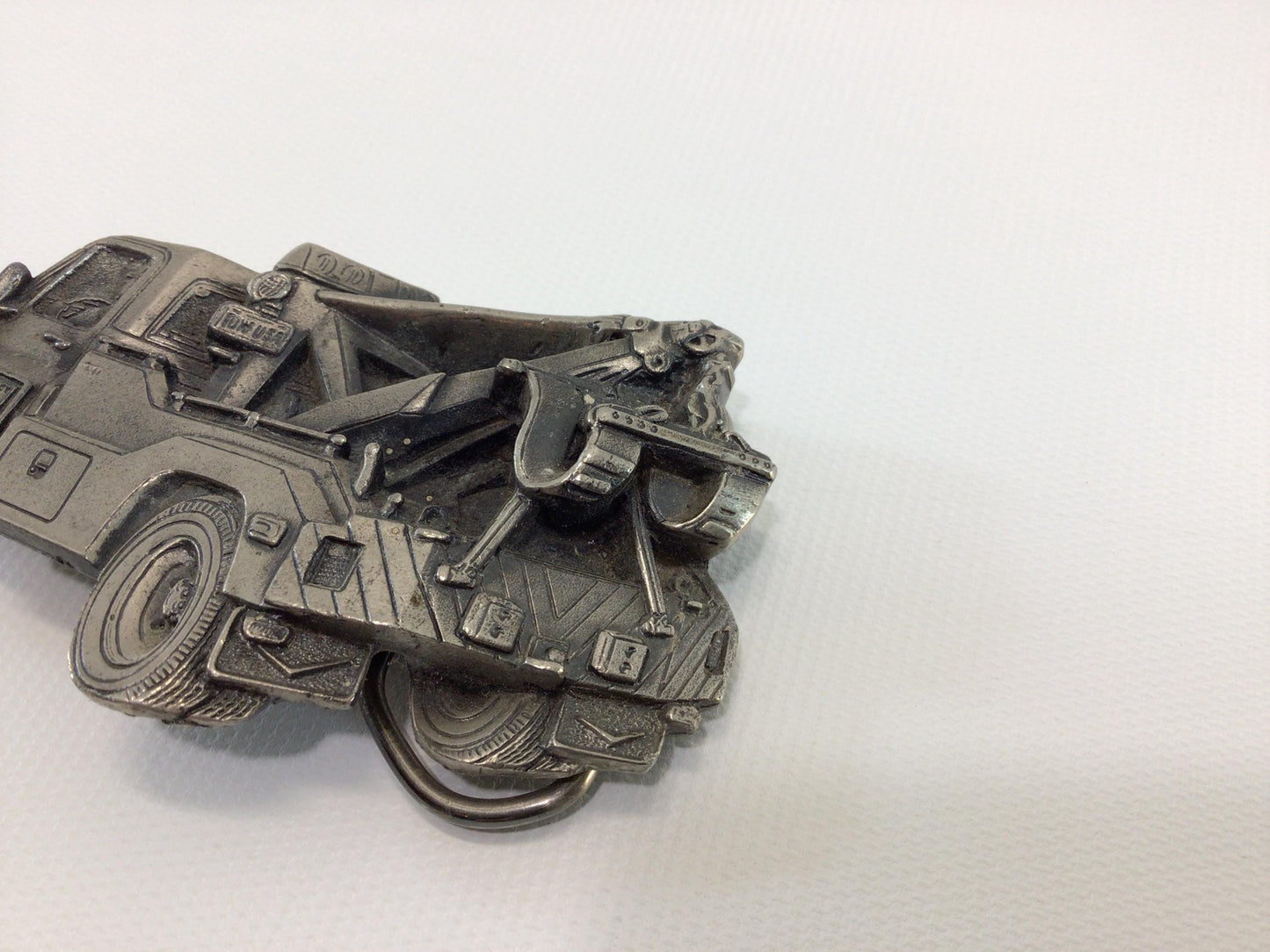 Belt Buckle Vintage Pewter Wrecker Tow Truck AAA American Automotive Association 1981 Made in USA