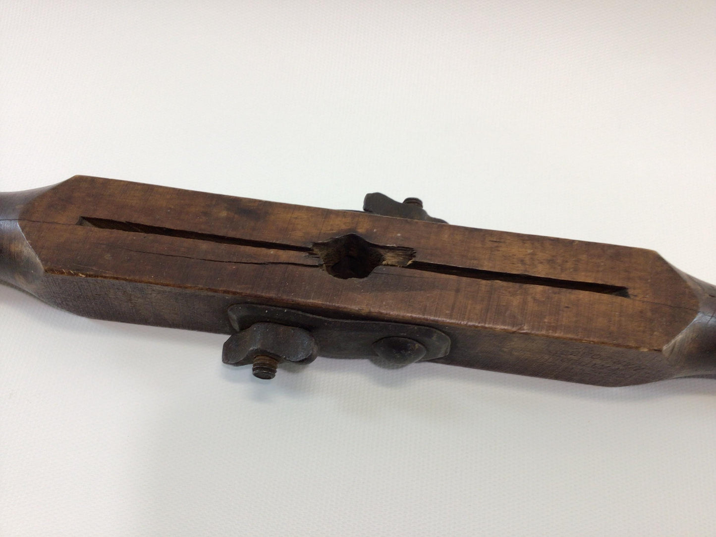 Auger Bit T-Handle Antique Hardwood Rustic Primitive Carpenter's Hand Tool P S & W Company