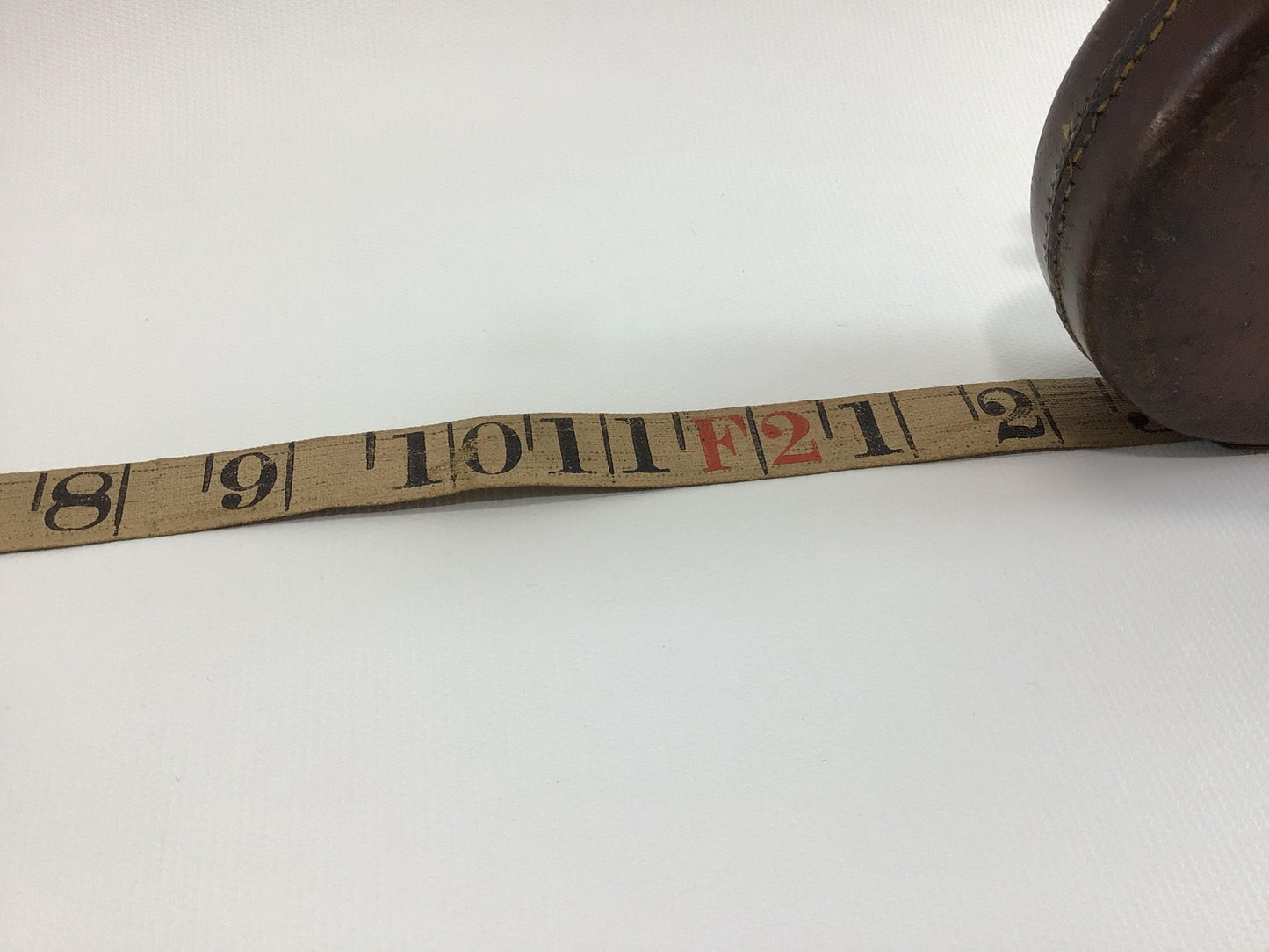 Vintage 50' Leader Tape Measure Quality Made in England Chesterman Leather and Brass Exterior