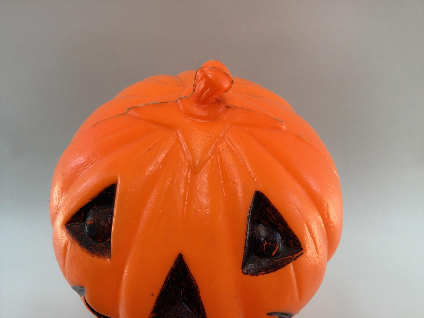 Bayshore Blow Mold 13" Cat Pumpkin Lamp Mid Century Illuminated Jack O Lantern Halloween Table Accent Light Holiday Decor
