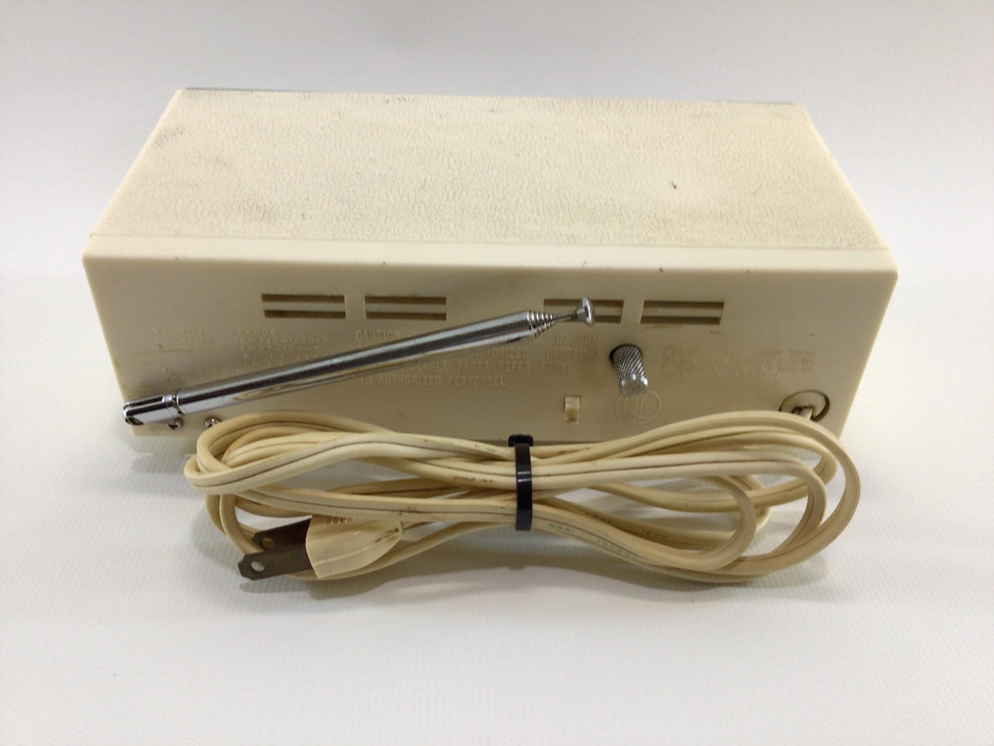 Elgin AM FM 12 Transistor Alarm Clock Radio Model R-1900 Mid Century Analog Electronics Gadget